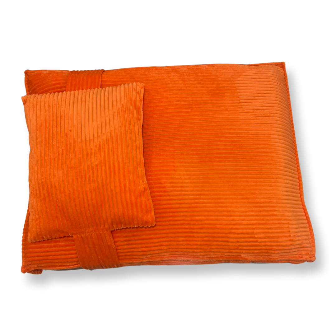 Velvet Corduroy Bed with Pillow